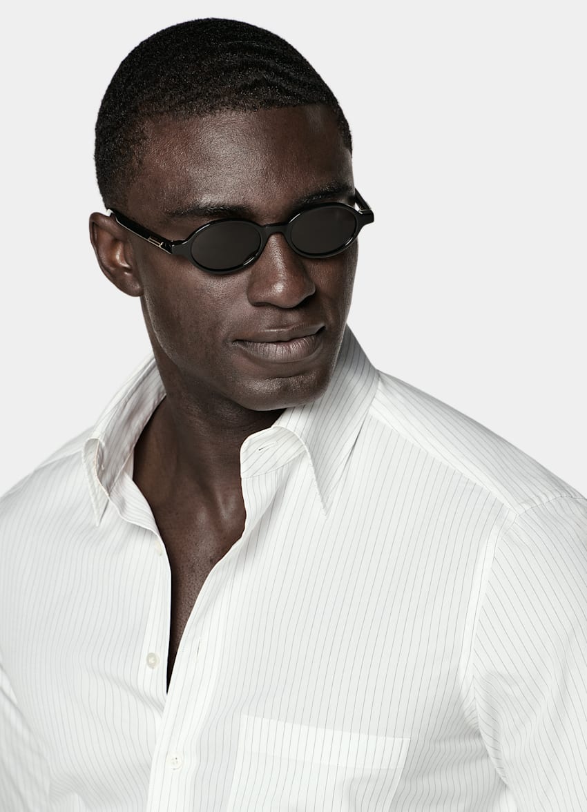 Black Striped Cotton Shirt