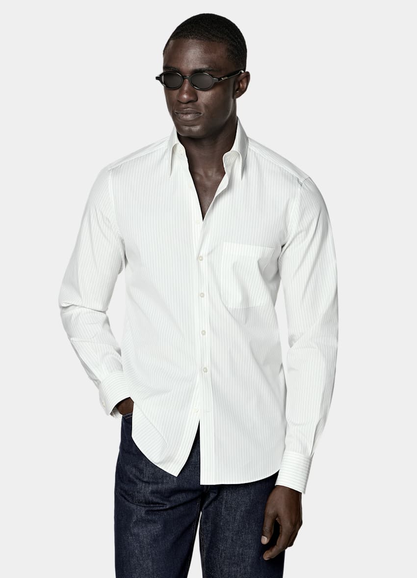 Black Striped Cotton Shirt