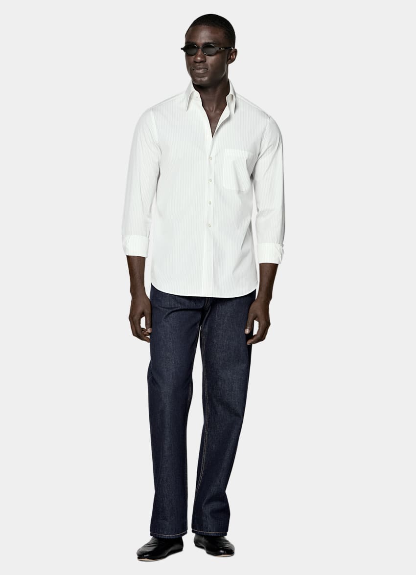 Black Striped Cotton Shirt