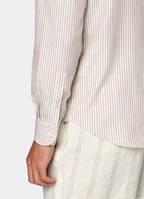 Light Brown Striped Lyocell Shirt
