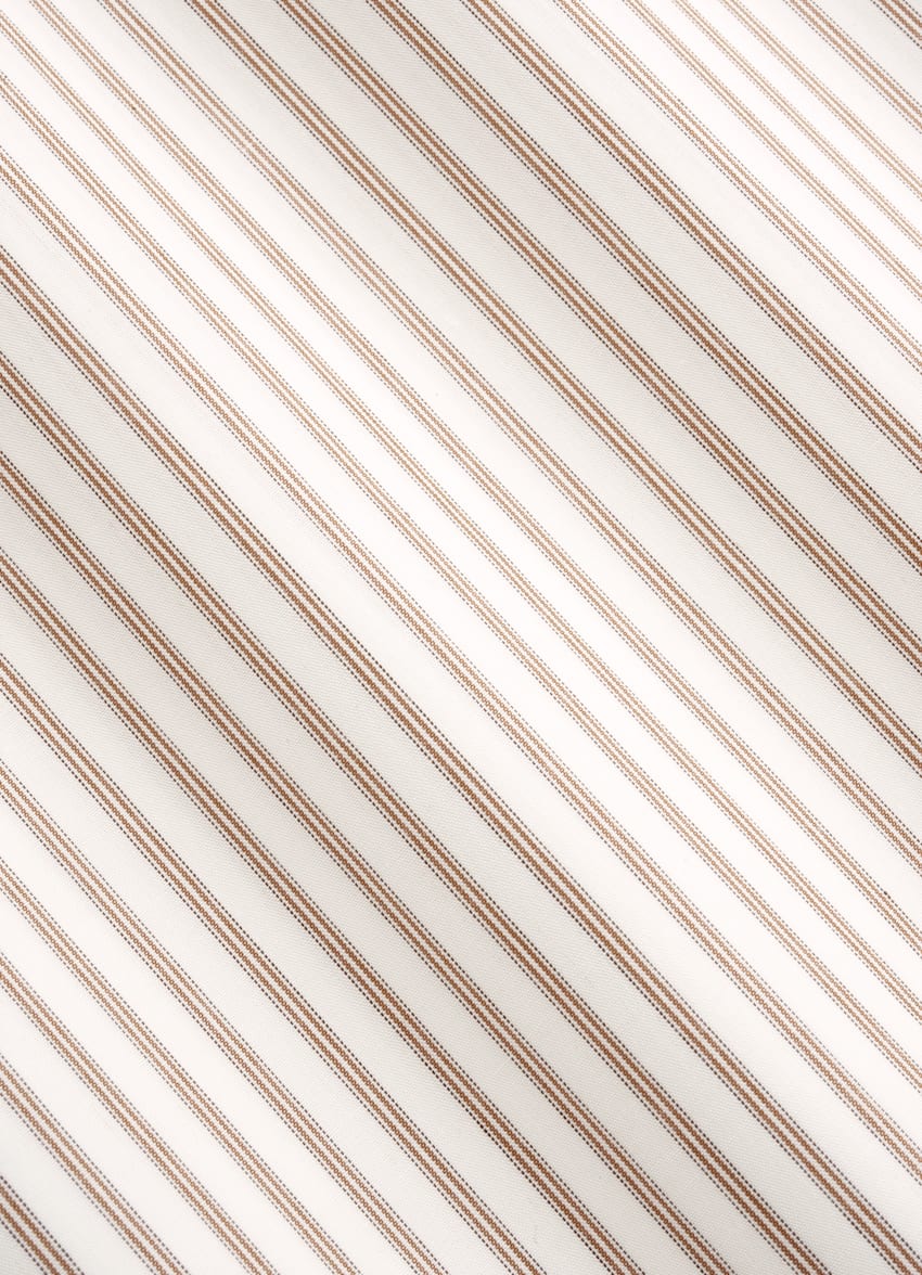 Light Brown Striped Lyocell Shirt