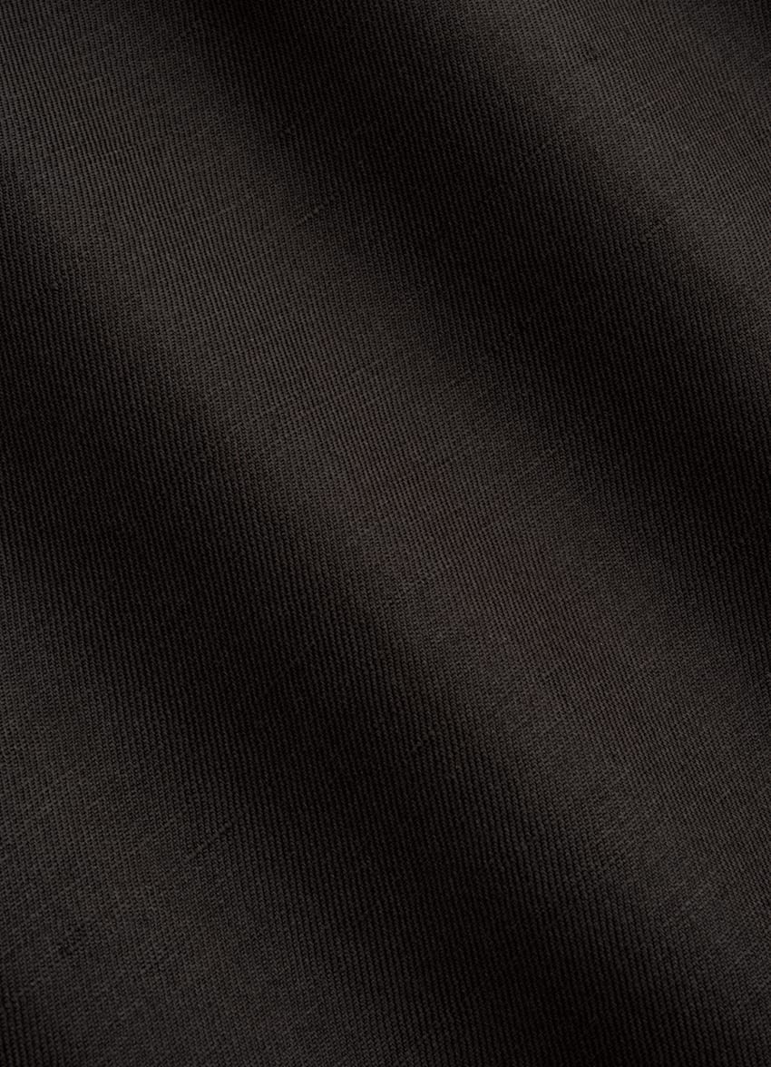 Dark Brown Linen Silk Overshirt