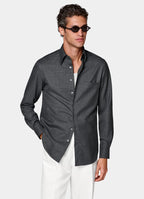 Dark Grey Wool Overshirt