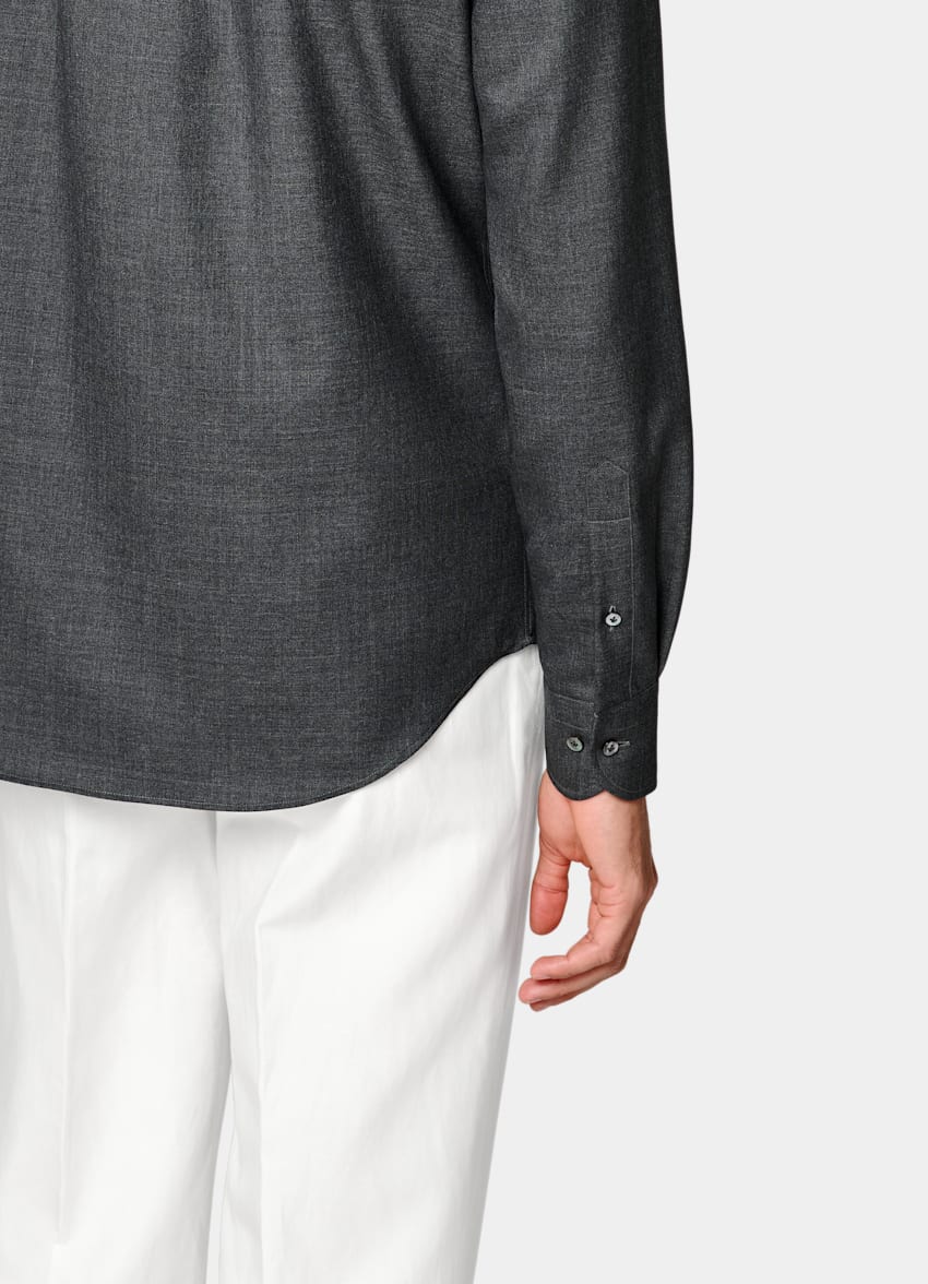 Dark Grey Wool Overshirt