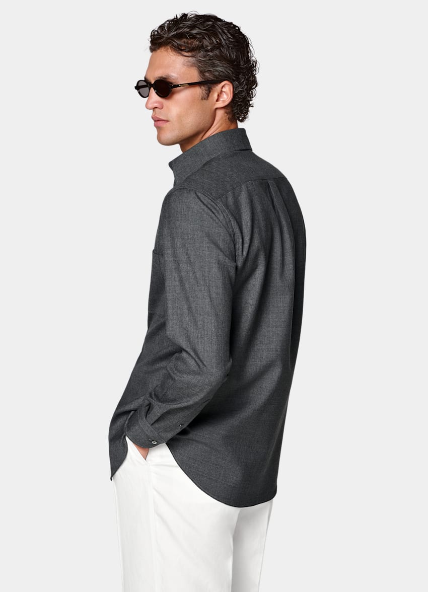 Dark Grey Wool Overshirt