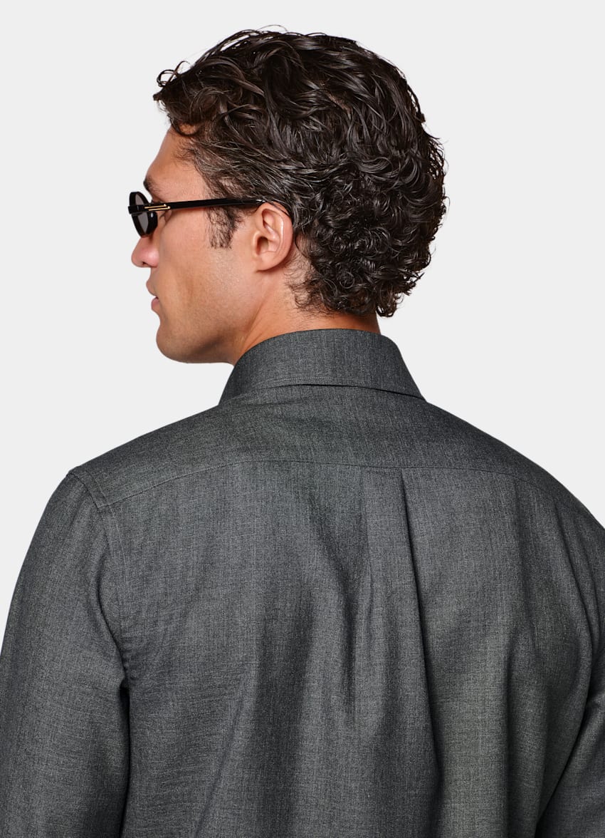 Dark Grey Wool Overshirt