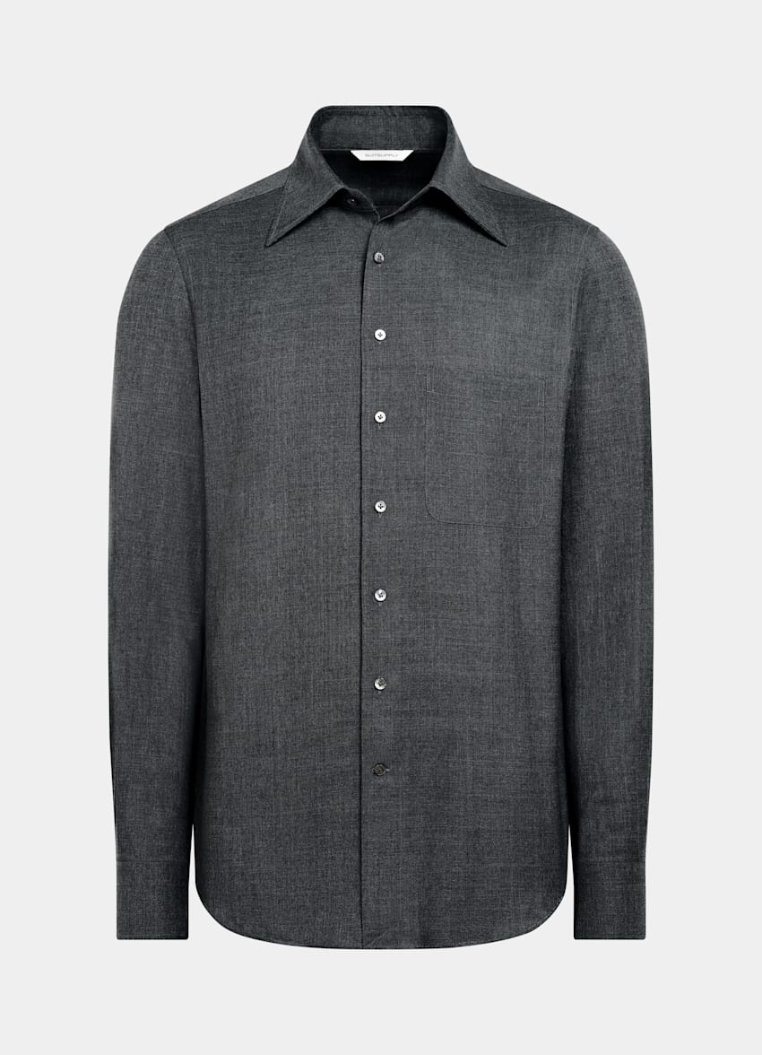 Dark Grey Wool Overshirt