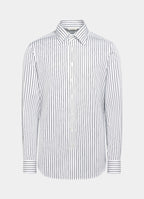 Black Striped Point Collar Shirt