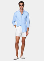 Light Blue Striped Point Collar Shirt