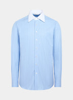 Light Blue Striped Point Collar Shirt