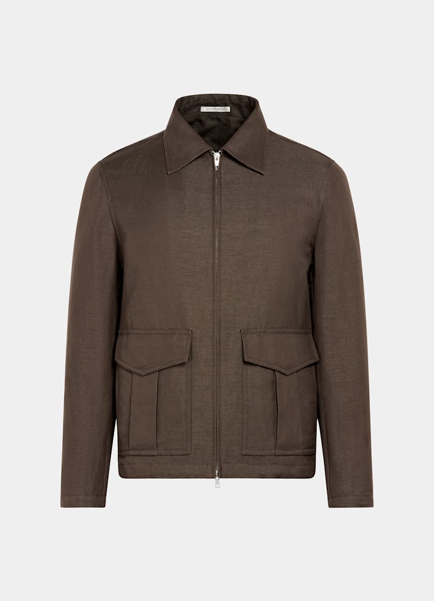 Dark Brown Bomber Jacket