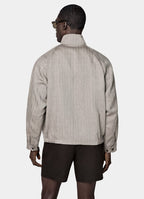Dark Brown Herringbone Raglan Bomber Jacket