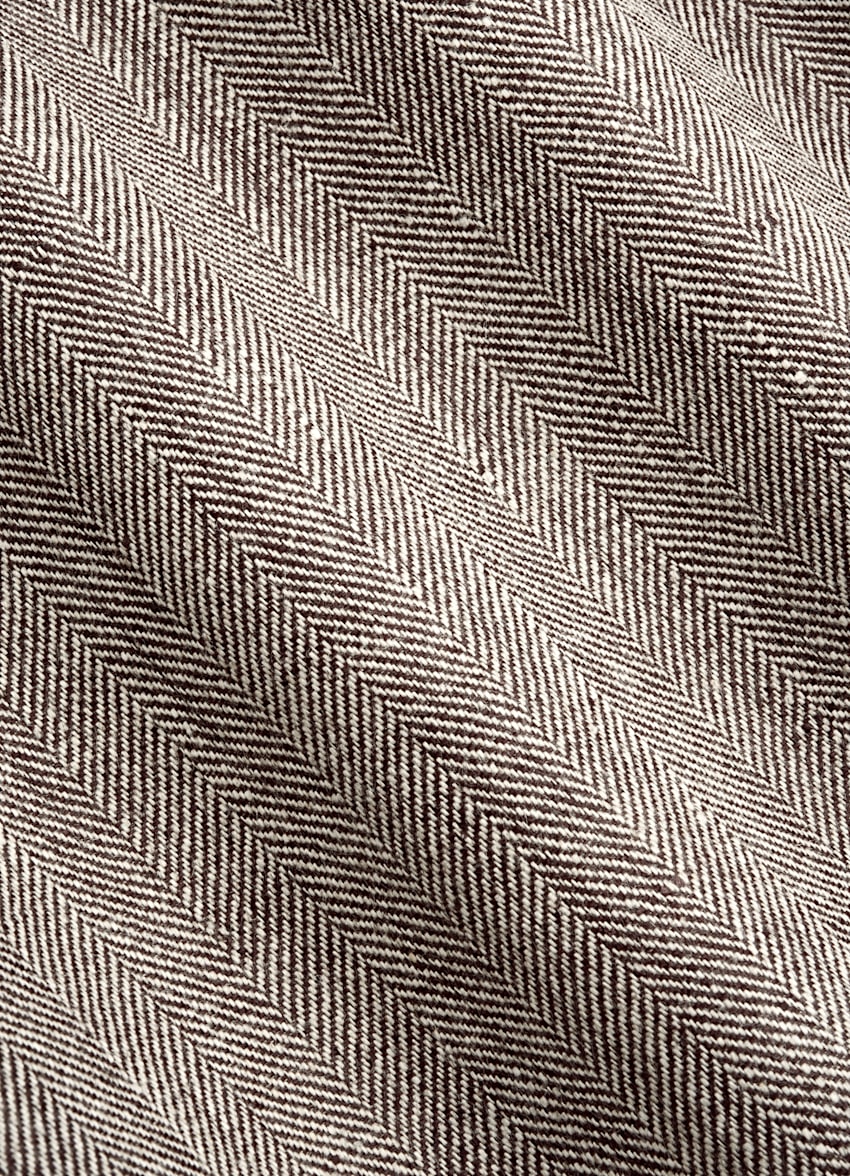 Dark Brown Herringbone Raglan Bomber Jacket