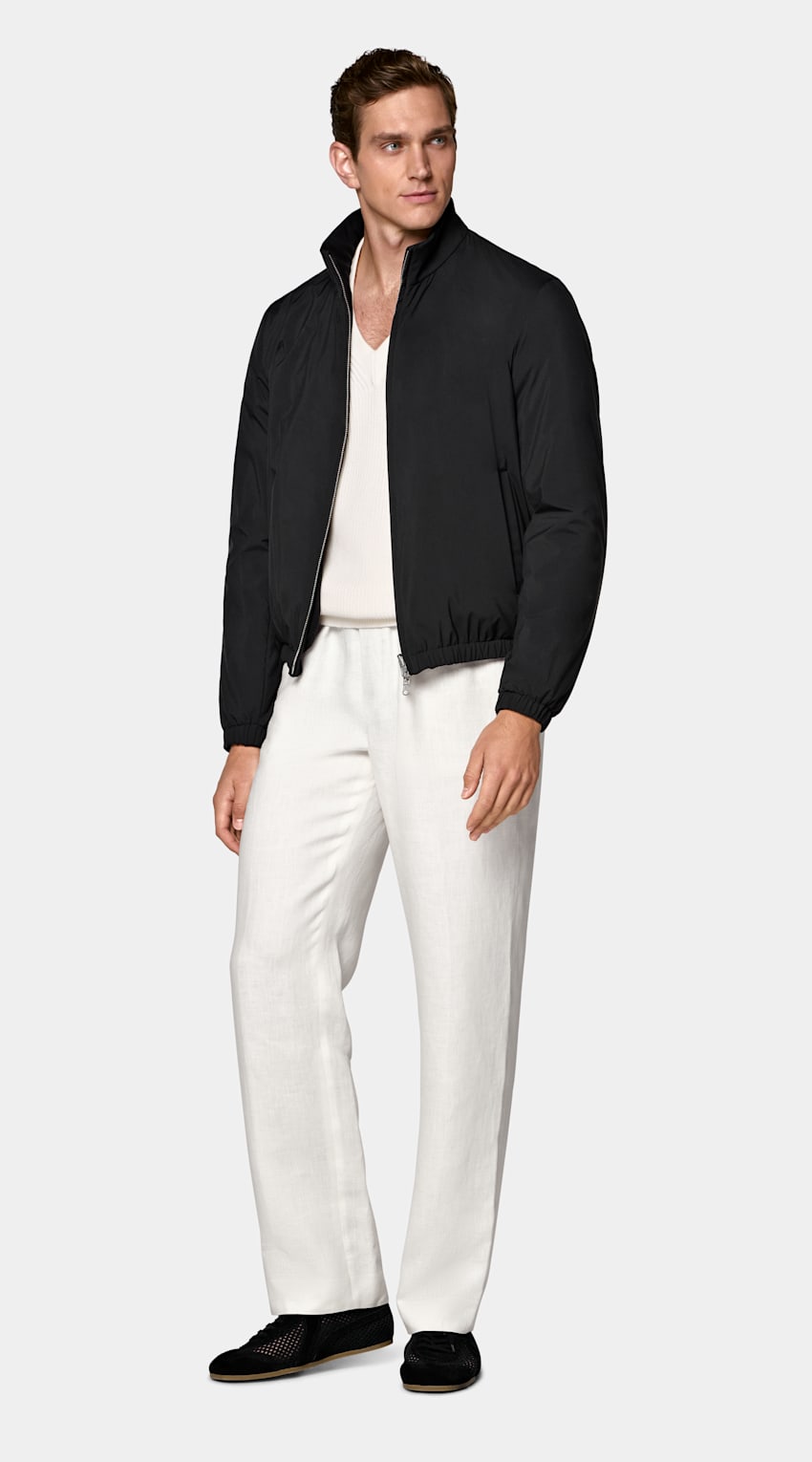 Black Reversible Bomber Jacket