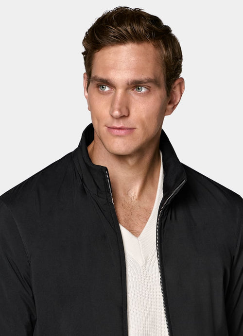 Black Reversible Bomber Jacket