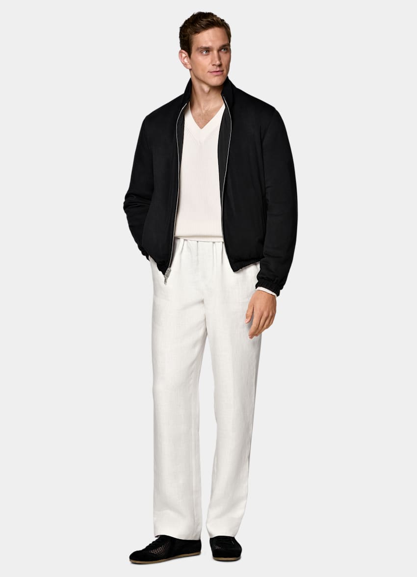Black Reversible Bomber Jacket