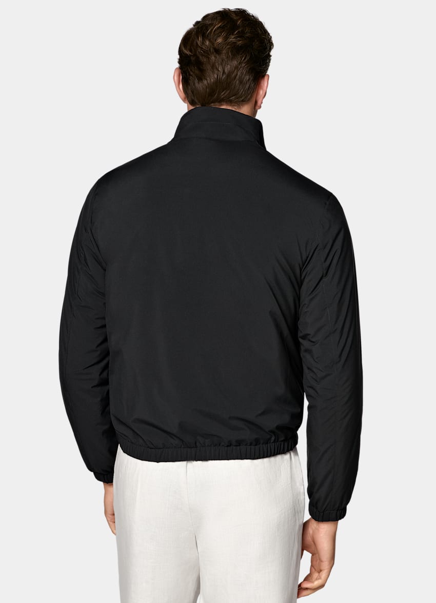 Black Reversible Bomber Jacket