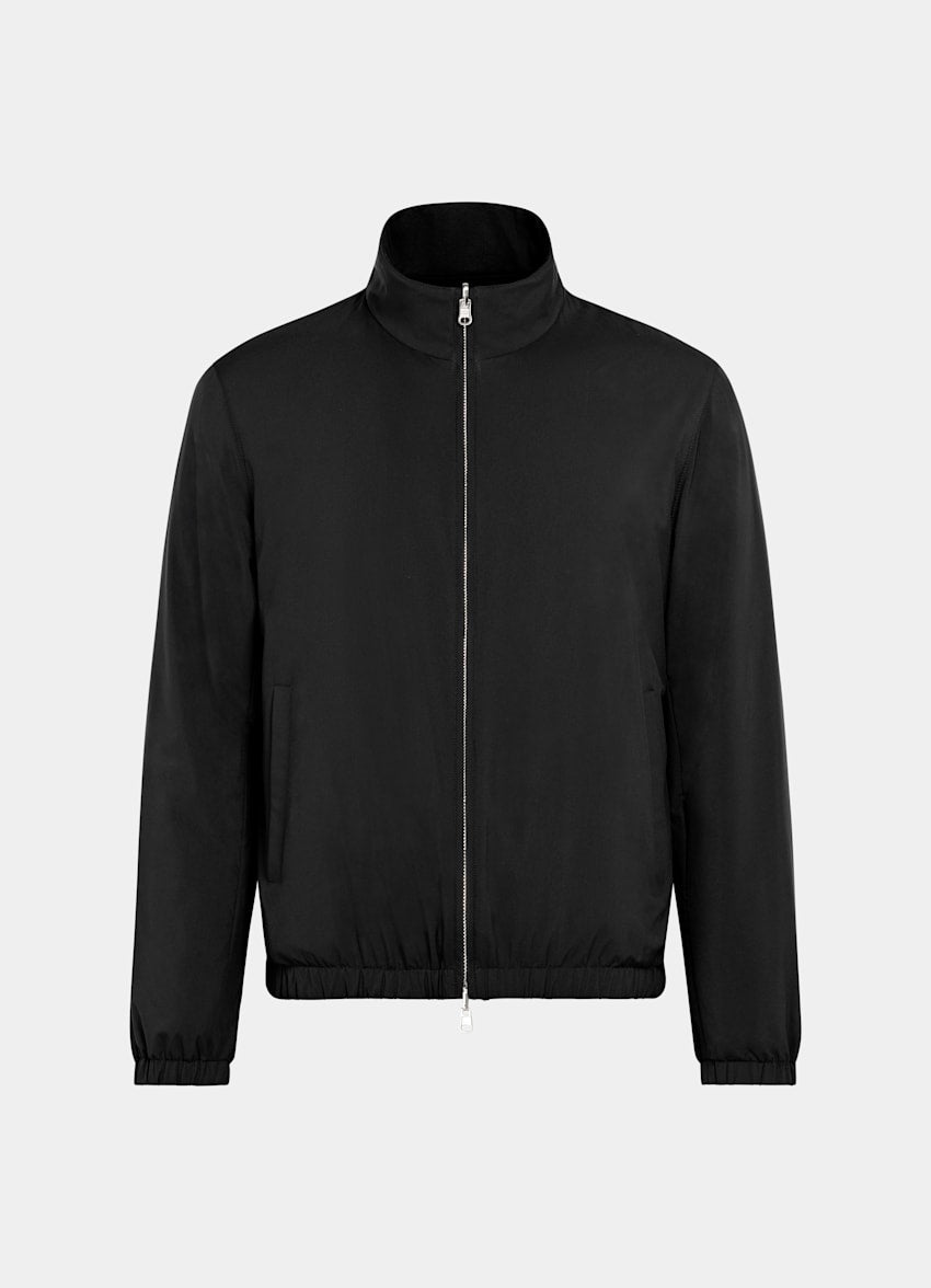 Black Reversible Bomber Jacket