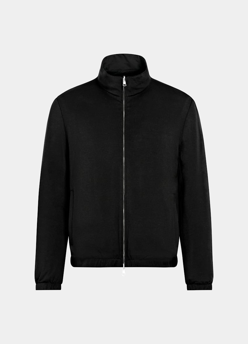 Black Reversible Bomber Jacket
