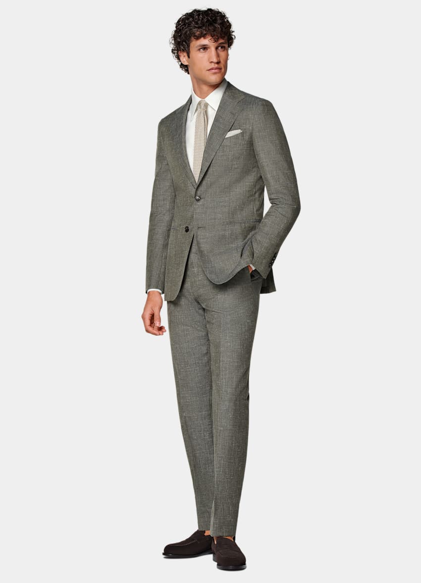Light Green Tailored Fit Havana Suit