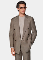 Taupe Herringbone Perennial Tailored Fit Havana Suit