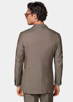 Taupe Herringbone Perennial Tailored Fit Havana Suit