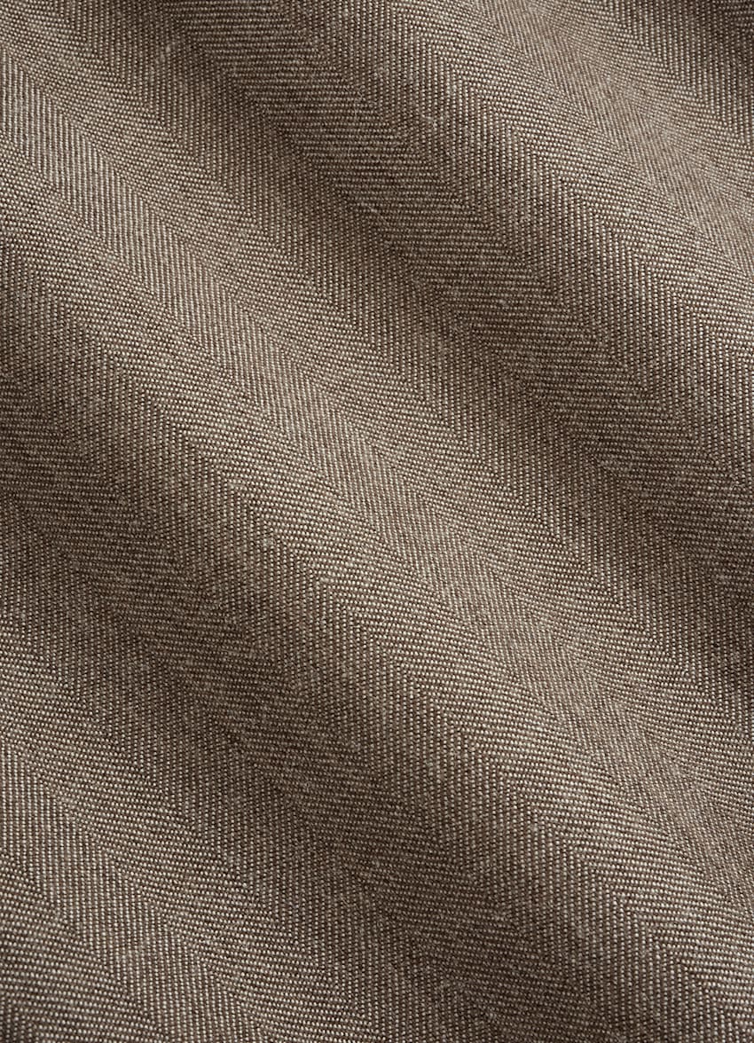 Taupe Herringbone Perennial Tailored Fit Havana Suit