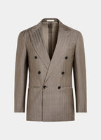 Taupe Herringbone Perennial Tailored Fit Havana Suit