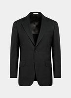 Black Herringbone Tailored Fit Milano Suit