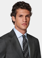 Dark Grey Houndstooth Tailored Fit Havana Suit