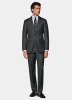 Dark Grey Houndstooth Tailored Fit Havana Suit