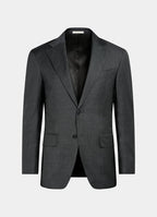 Dark Grey Houndstooth Tailored Fit Havana Suit