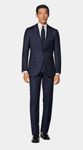Navy Houndstooth Tailored Fit Havana Suit