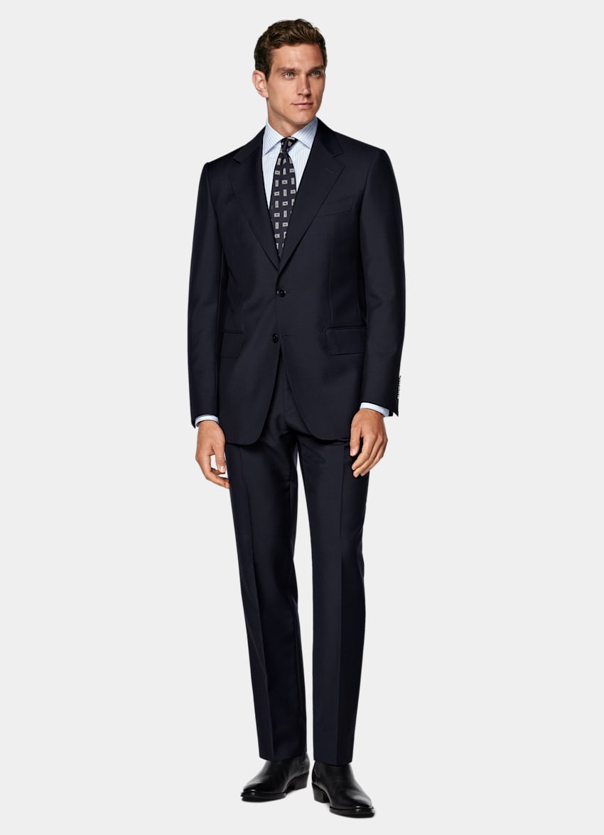 Navy Tailored Fit Milano Suit