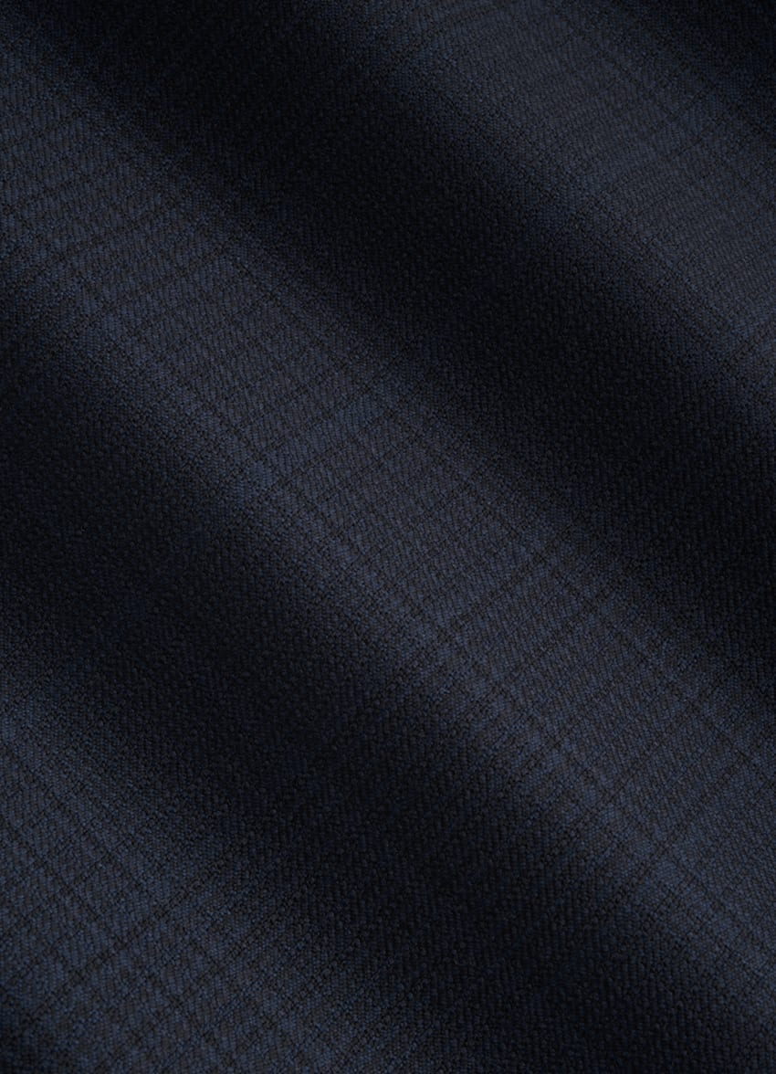 Navy Checked Tailored Fit Havana Suit