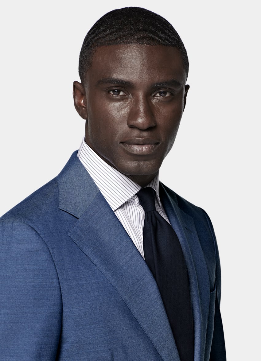Mid Blue Perennial Tailored Fit Havana Suit