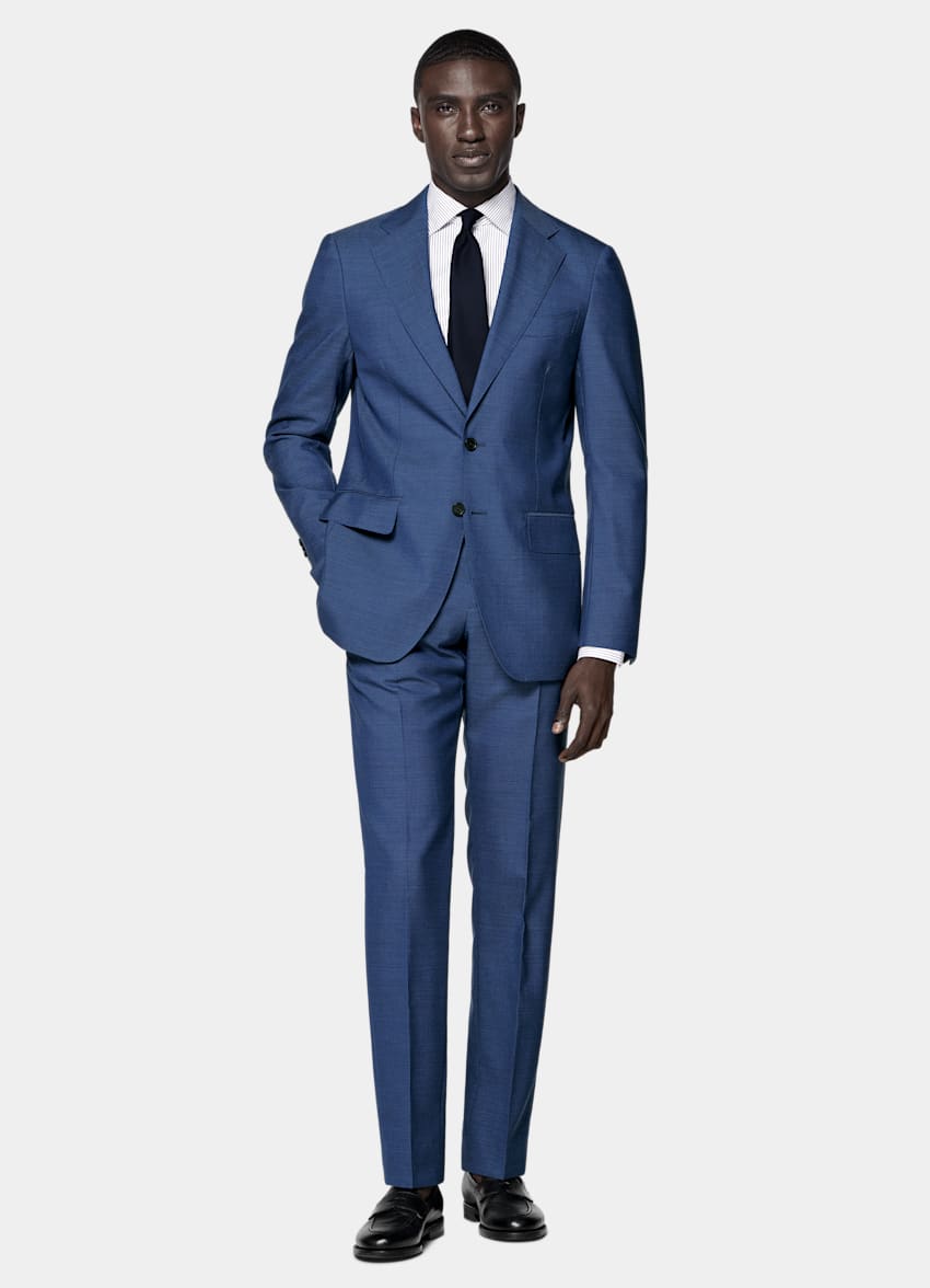 Mid Blue Perennial Tailored Fit Havana Suit