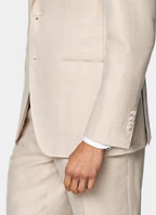 Sand Herringbone Tailored Fit Havana Suit
