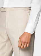 Sand Herringbone Tailored Fit Havana Suit