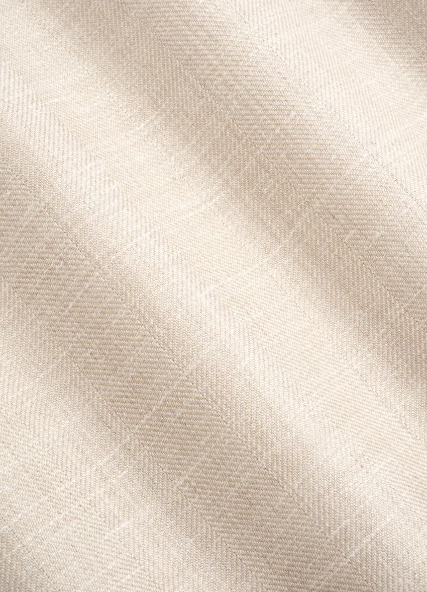 Sand Herringbone Tailored Fit Havana Suit