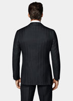 Navy Herringbone Tailored Fit Havana Suit