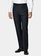 Navy Herringbone Tailored Fit Havana Suit