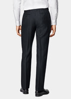 Navy Herringbone Tailored Fit Havana Suit