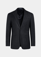 Navy Herringbone Tailored Fit Havana Suit