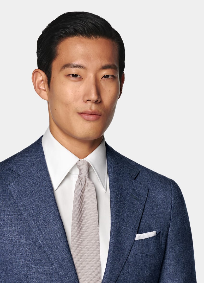 Mid Blue Tailored Fit Havana Suit