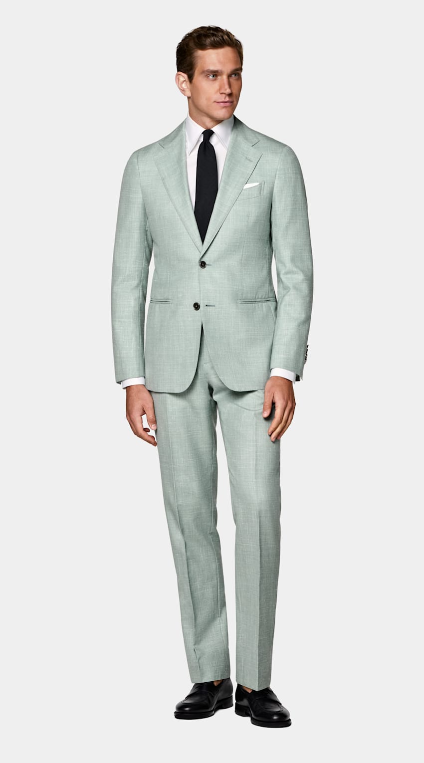 Light Green Tailored Fit Havana Suit
