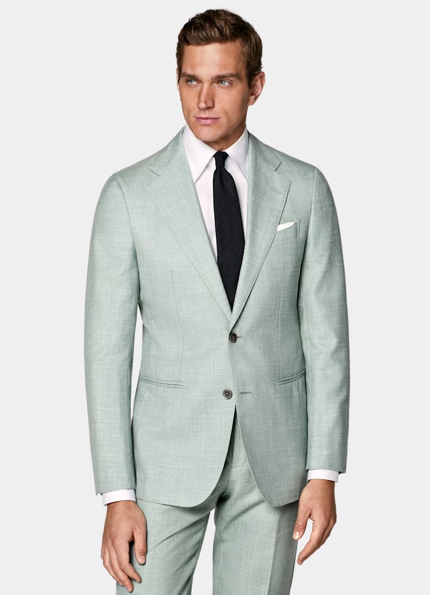 Light Green Tailored Fit Havana Suit