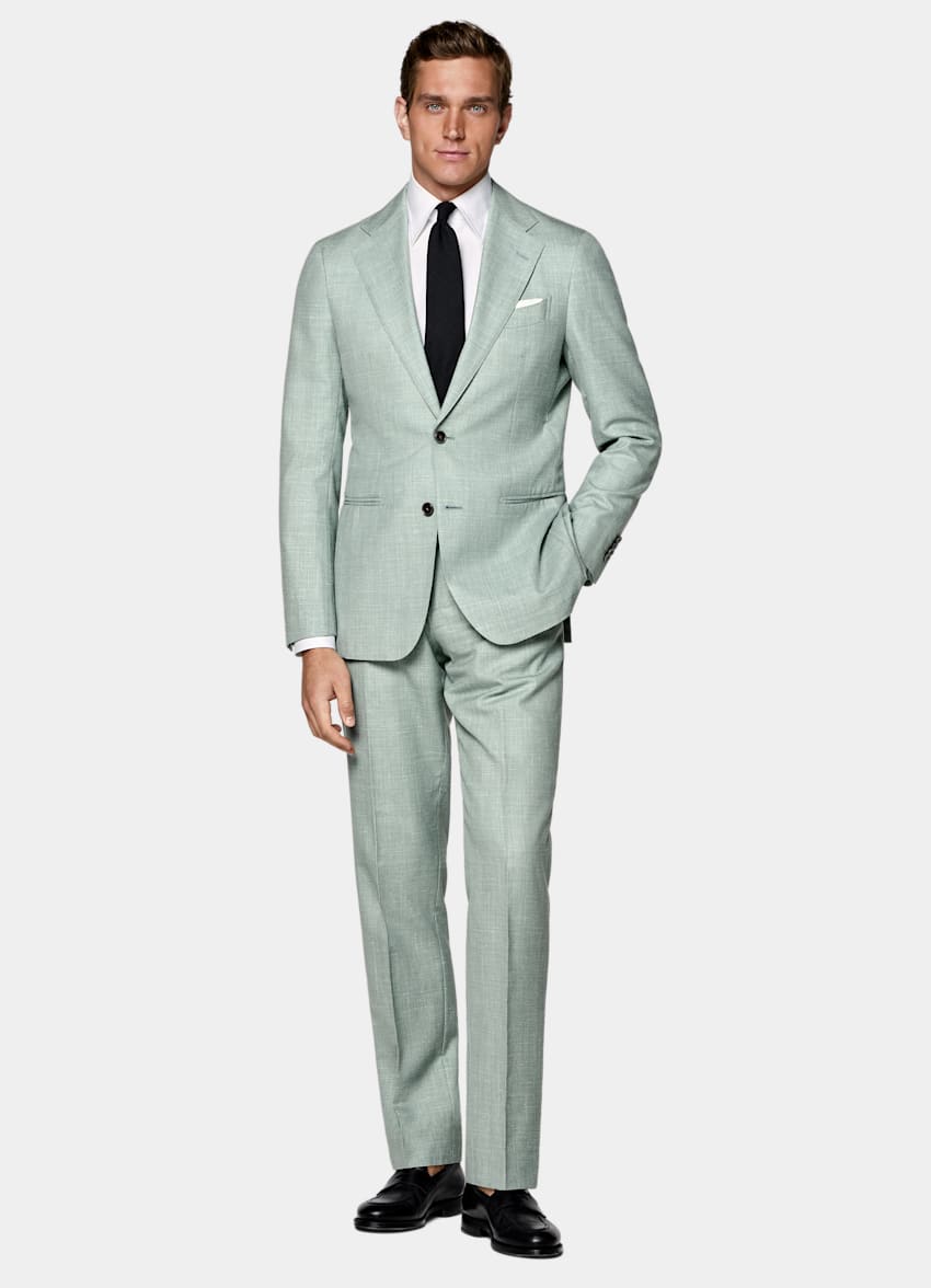 Light Green Tailored Fit Havana Suit
