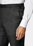 Dark Grey Striped Tailored Fit Milano Suit