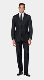 Navy Striped Tailored Fit Milano Suit